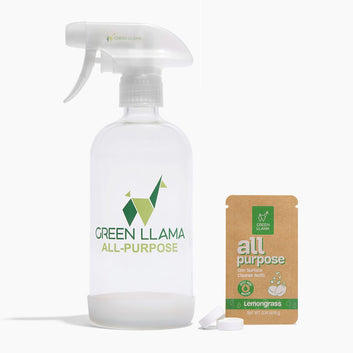 All-Purpose Spray Glass Bottle Cleaning Kit with Lemongrass Essential Oil