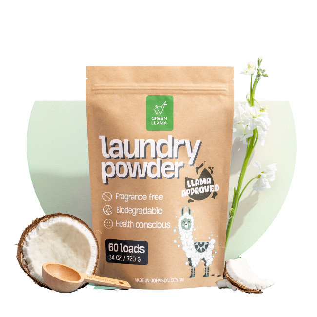 Green Llama Fragrance Free PVA free non toxic laundry detergent