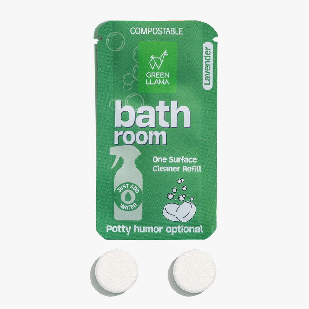 Refillable Bathroom Cleaning Kit – Lavender | Green Llama