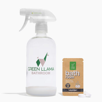Green Llama - Refillable Bathroom Cleaning Kit with One Tablet Refill