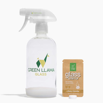 Green Llama Eco-Friendly, Natural, Non-Toxic and Safe Glass and Mirror Cleaner Kit