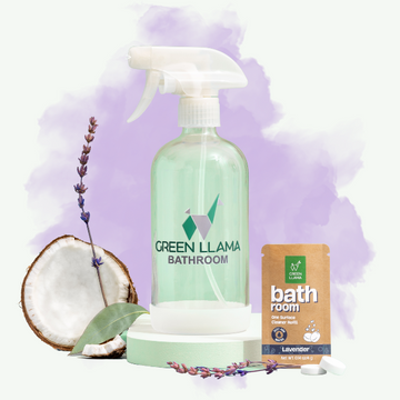 Green Llama Non- toxic bathroom cleaner in Spary Glass bottle. 100% biodegradable 